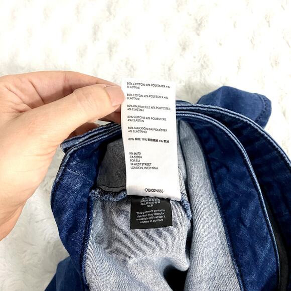 Free People Blue Indigo Button-front Asymmetrical Notched Denim Mini Skirt 4 - Picture 7 of 9